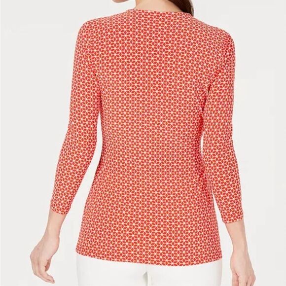 Anne Klein Orange Long Sleeve Wrap Style Top NWT M - Picture 2 of 7